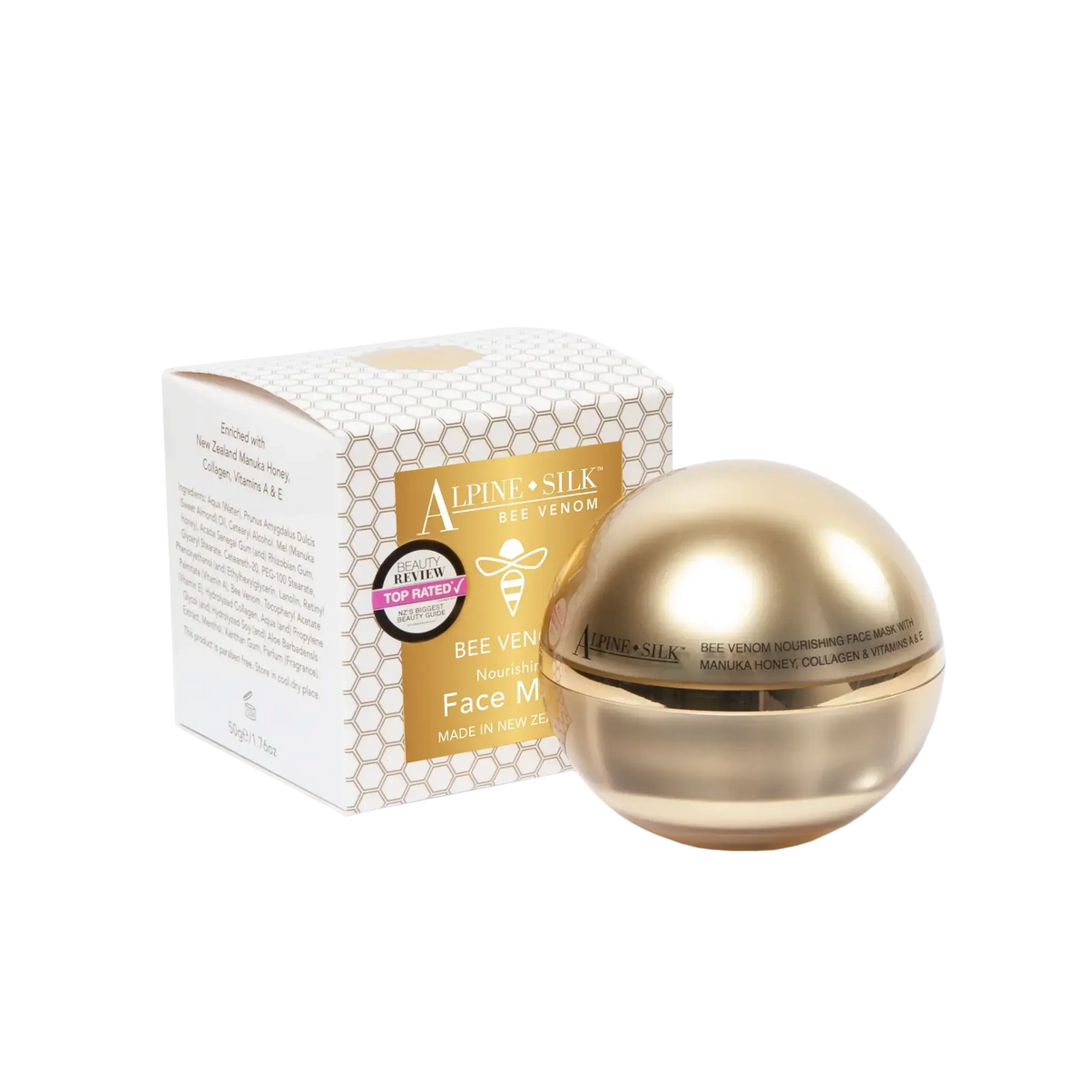 Alpine Silk Bee Venom Face Mask 50g alpine,alpine silk,Alpine Silk Bee Venom Eye Creme 30g,Alpine Silk Bee Venom Face Mask 50g,Alpine Silk Bee Venom Gift Pack,Alpine Silk Bee Venom Moisturiser 50g,Alpine Silk Certified Organic Rosehip Oil 30ml,ALPINE SILK