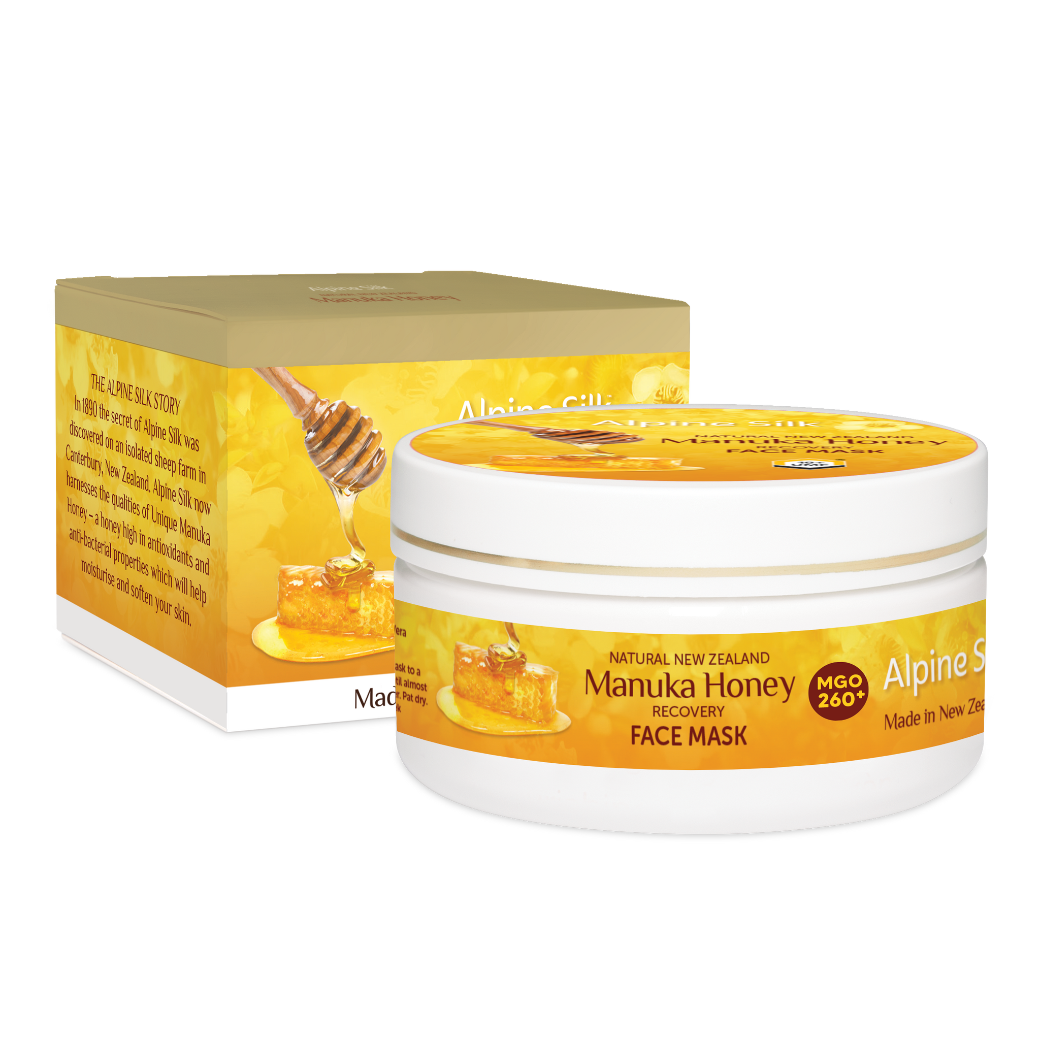 Alpine Silk Manuka Honey Face Mask 100g alpine,alpine silk,Alpine Silk Bee Venom Eye Creme 30g,Alpine Silk Bee Venom Face Mask 50g,Alpine Silk Bee Venom Gift Pack,Alpine Silk Bee Venom Moisturiser 50g,Alpine Silk Certified Organic Rosehip Oil 30ml,ALPINE