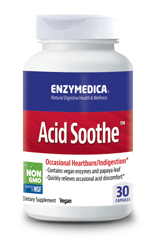 Enzymedica Acid Soothe 30 capsules acid reflux,acidity,bloating,Enzymedica,enzymedica acid soothe,ezymedica,heartburn,indigestion,issues,losec