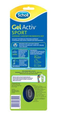 Scholl Gel Activ Sport Insoles Women Ergonomic,Freshfeet Top Cloth,help reduce impact on heels,issues,Keeps feet feeling cool and dry,lightweight design,odour resistant technology,Superior Shock Absorption