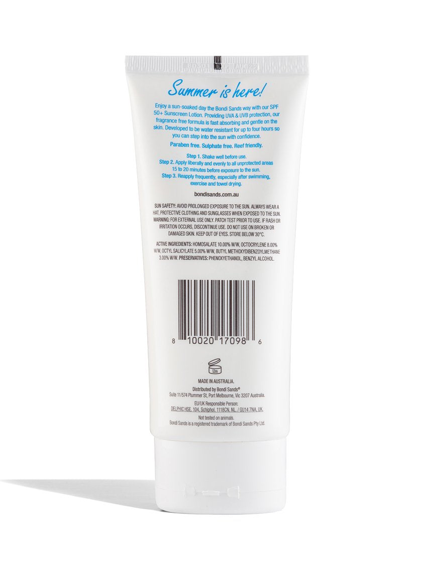 Bondi Sands SPF 50+ Fragrance Free Body Sunscreen Lotion 150ML bondi sands,issues,sun,sun care,sunscreen