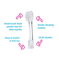 Baby Brush Replacement Baby Sonic® Electric Toothbrush Heads 18-36 mths (4 Pack)