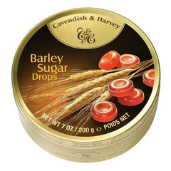 Cavendish & Harvey Barley Sugar Drops Smooth Texture Premium Confectionery 200g Tin