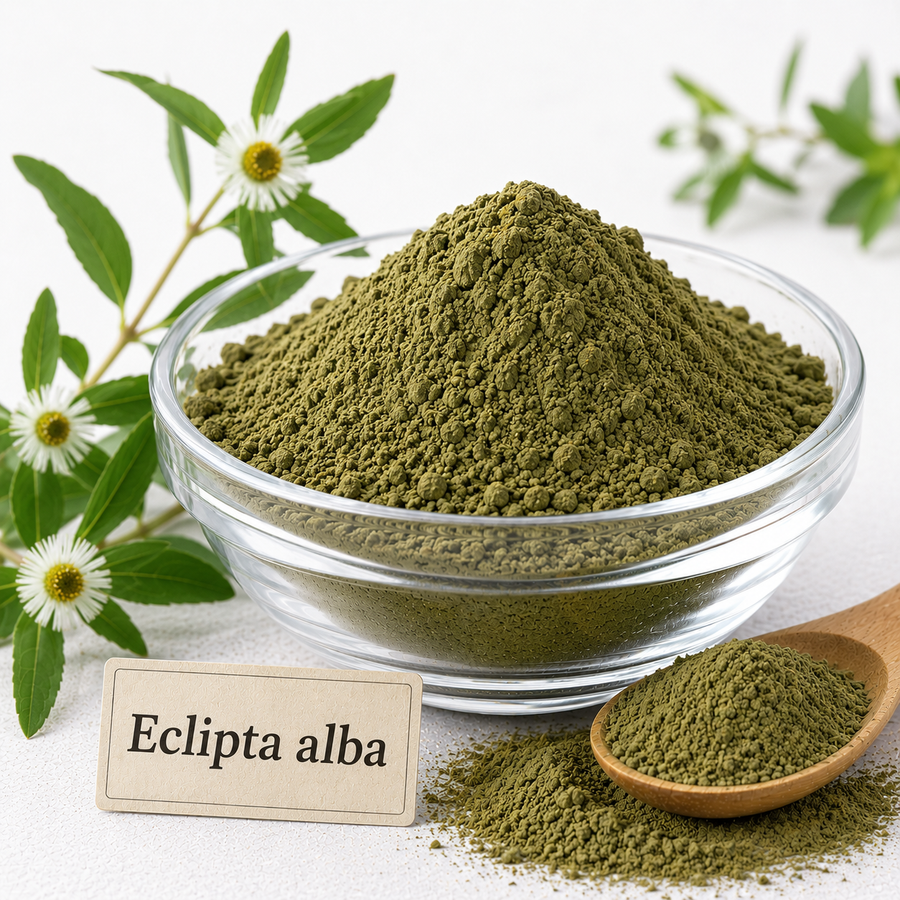 Dark green bhringraj leaf powder