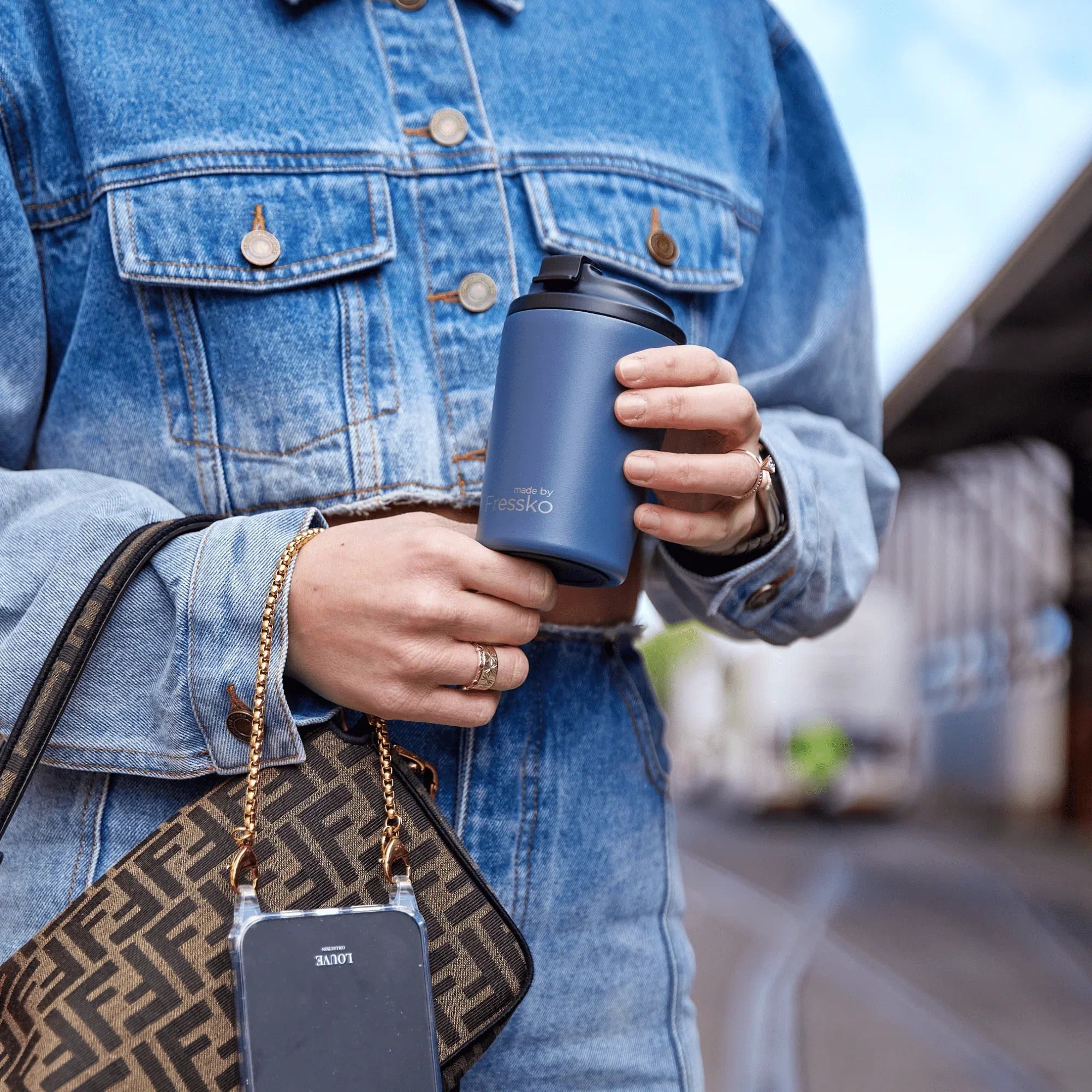 Fressko Bino Ceramic Reusable Cup Denim 230ml image 3