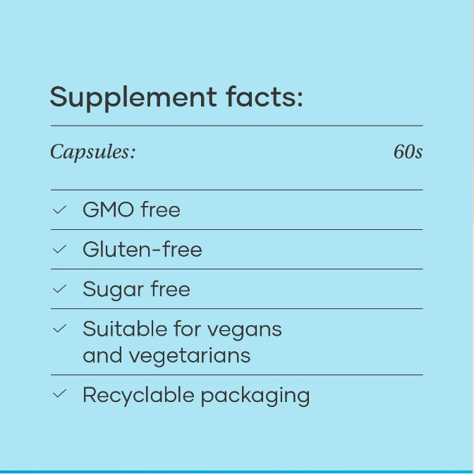 Supplement facts for Biomax magnesium citrate capsules 250mg, 60 capsules, including GMO free and gluten-free.