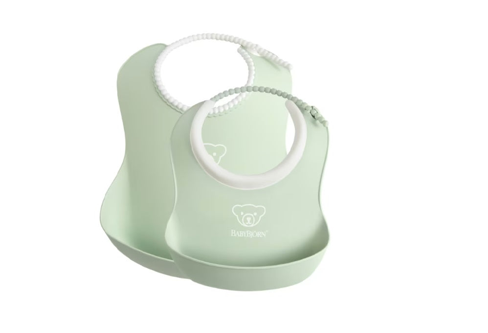 Baby Bjorn Bib Set 2pk Powdered Blue/Green/Pink/Yellow Baby Big,Baby Bjorn Bib,Bib Set,comfy neckband,issues