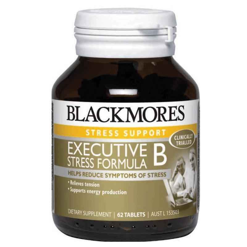 Blackmores Executive B Stress Formula 62 Tablets for Stress Relief, clinically trialled stress support, dietary supplement.
