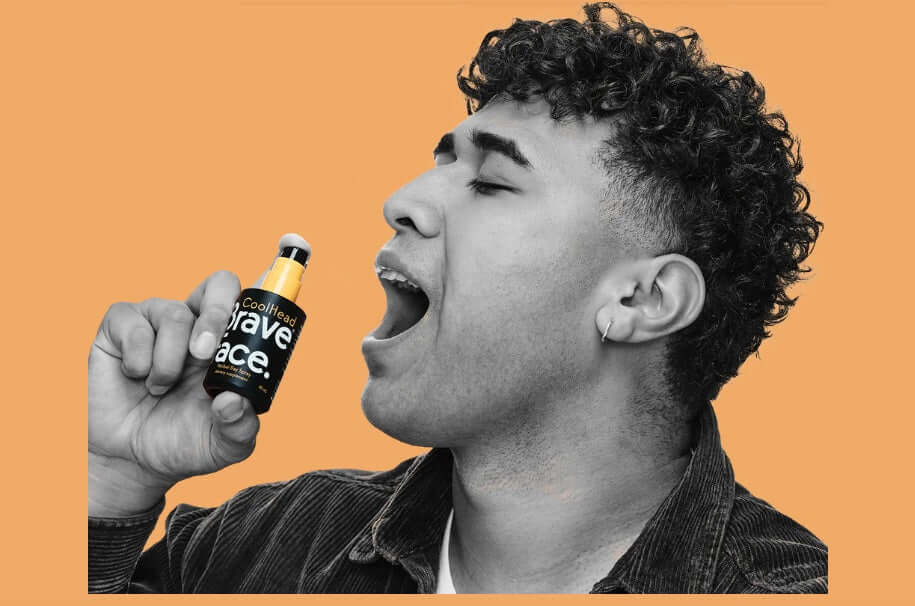 BraveFace CoolHead Day Spray 45mL anxiolytic effect,brain cognition gut health mood,brain tonic,calm,CALM BODY AND MIND RELAXATION,Calm Mind,calm mind and relaxed body,calm rapidly,Calming,calming and settling properties,Calming Tea,calming the mind,Calms