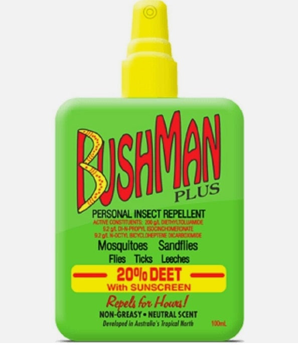 Bushman PLUS Spray Pump with sunscreen 100ml beach,bushman,bushman repellant,insect,insect bite,insect repellant,insect repellant with sunblock,issues,itchy,itchy bites,outdoor,park,summer