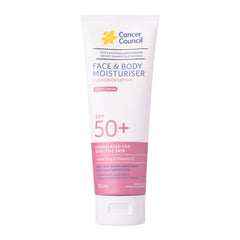 Cancer Council Face & Body Moisturiser SPF50+ 150mL Sensitive Skin