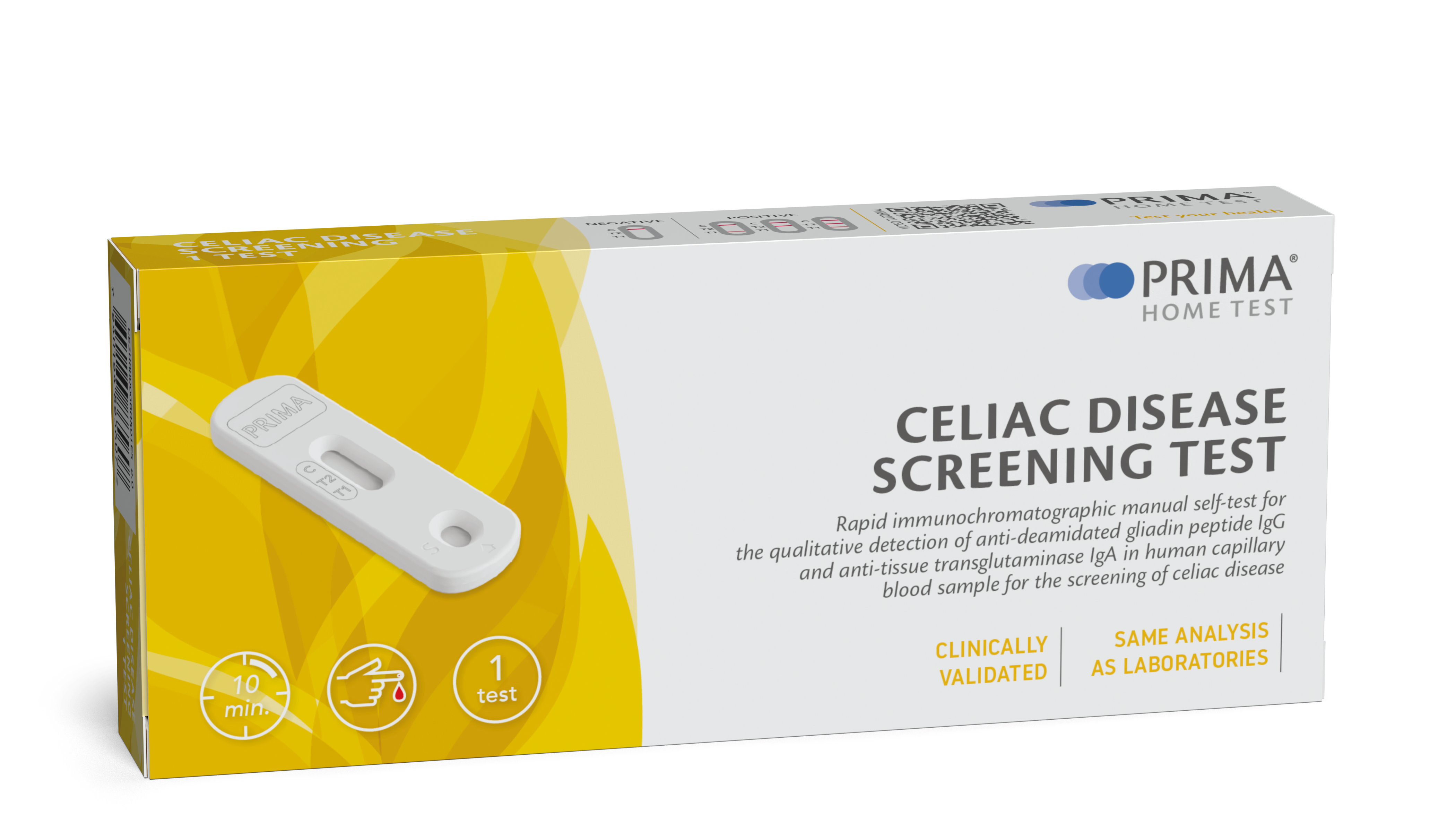 Prima Coeliac Disease Screening Test Kit box