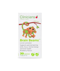 Clinicians Kids Brain Beams 30 chewable tablets alertness,clinicians brain beams,clinicians kids,drug alert,exams,issues