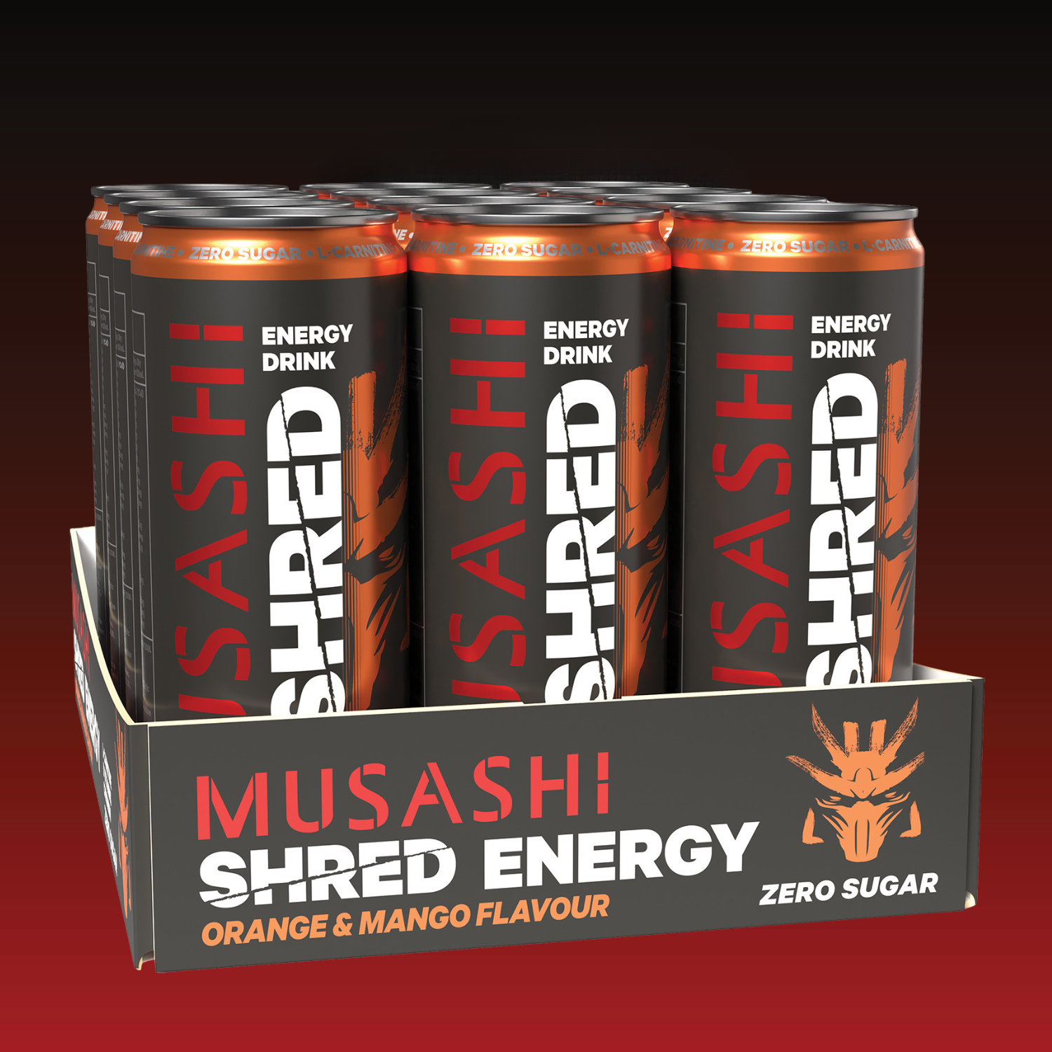 Musashi Shred Energy Drink Orange & Mango 12 x 355ml – Shred Energy Drink Can