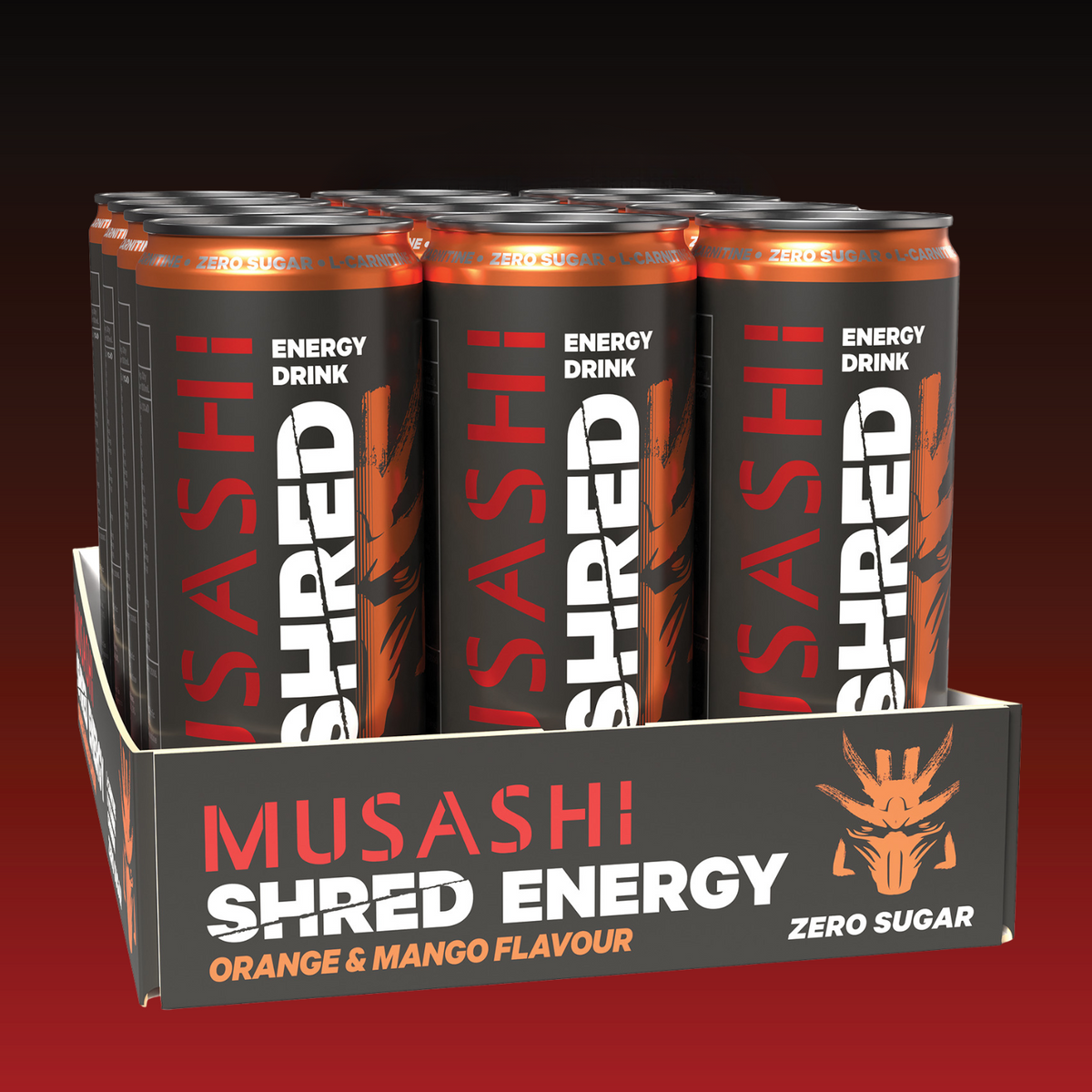 Musashi Shred Energy Drink Orange & Mango 12 x 355ml – Shred Energy Drink Can