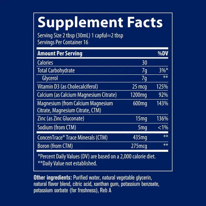 Trace Cal/Mag/Zinc Piña Colada Liquid Mineral Supplement Supports Bone ...