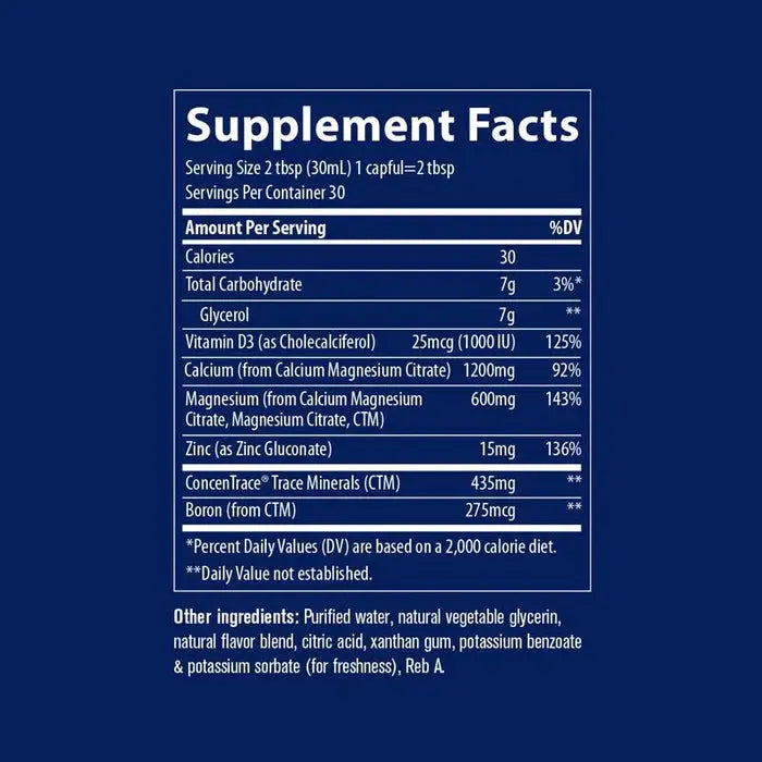 Trace Cal/Mag/Zinc Liquid Mineral Supplement Supports Bone & Muscle Health Immune Function