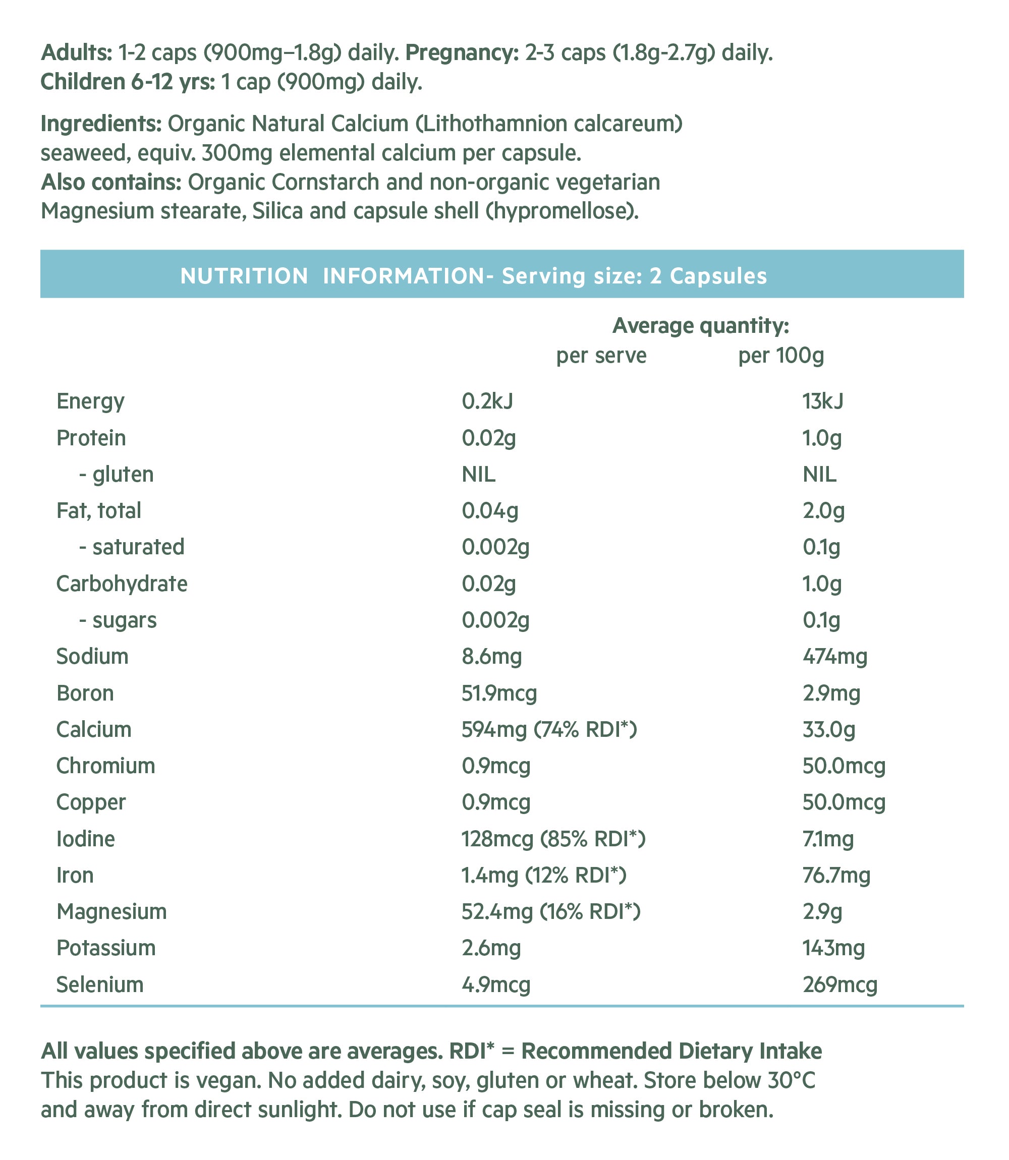 Lifestream Calcium Natural nutrition information
