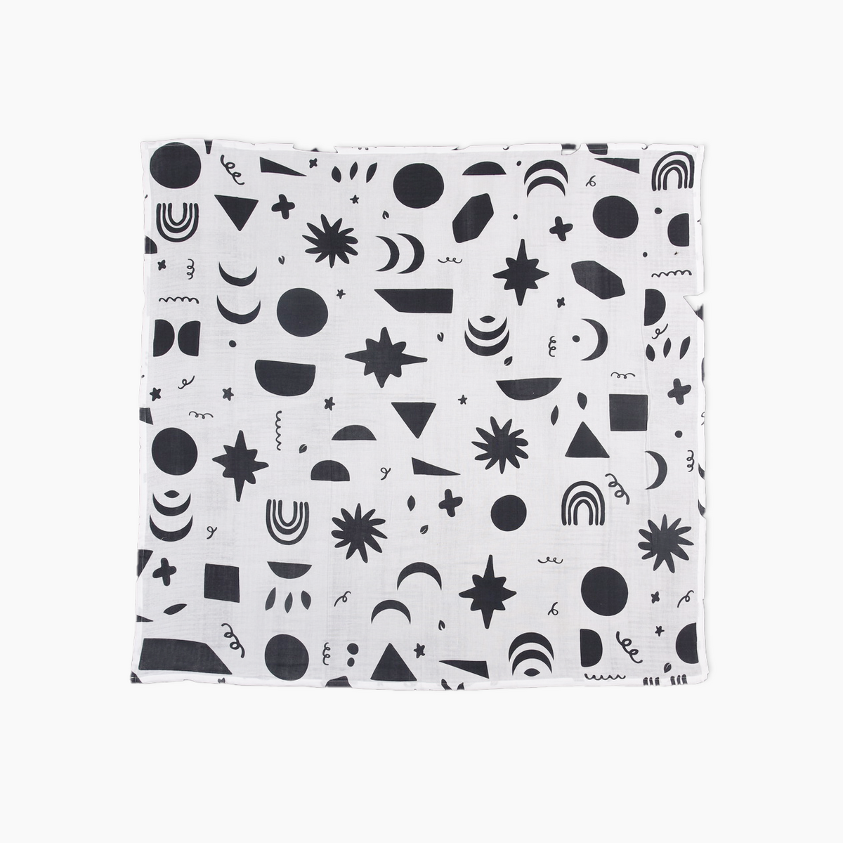 CaliBaby Organic Muslin Wrap Charcoal Shapes