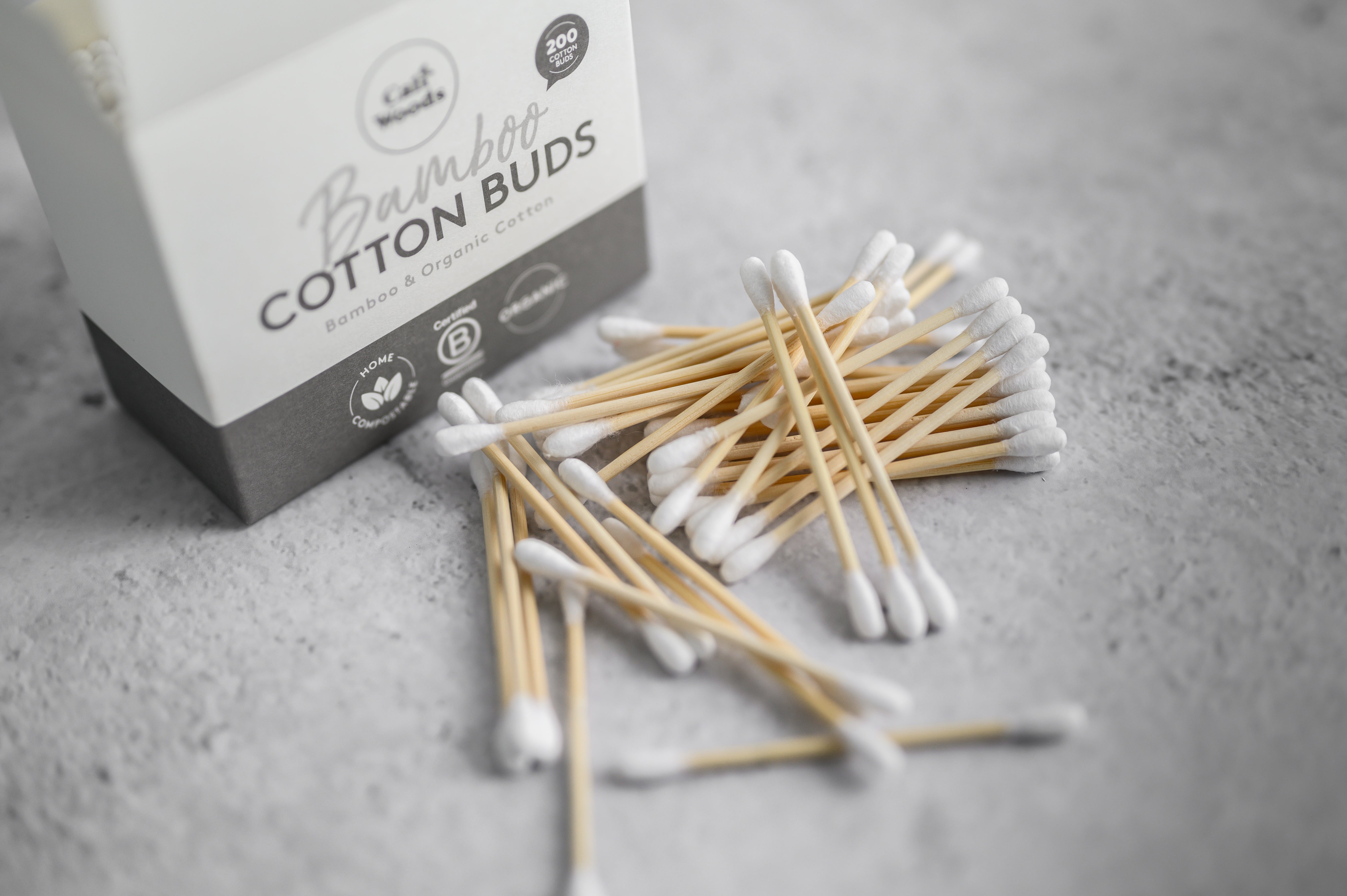 CaliWoods Bamboo & Organic Cotton Buds x200