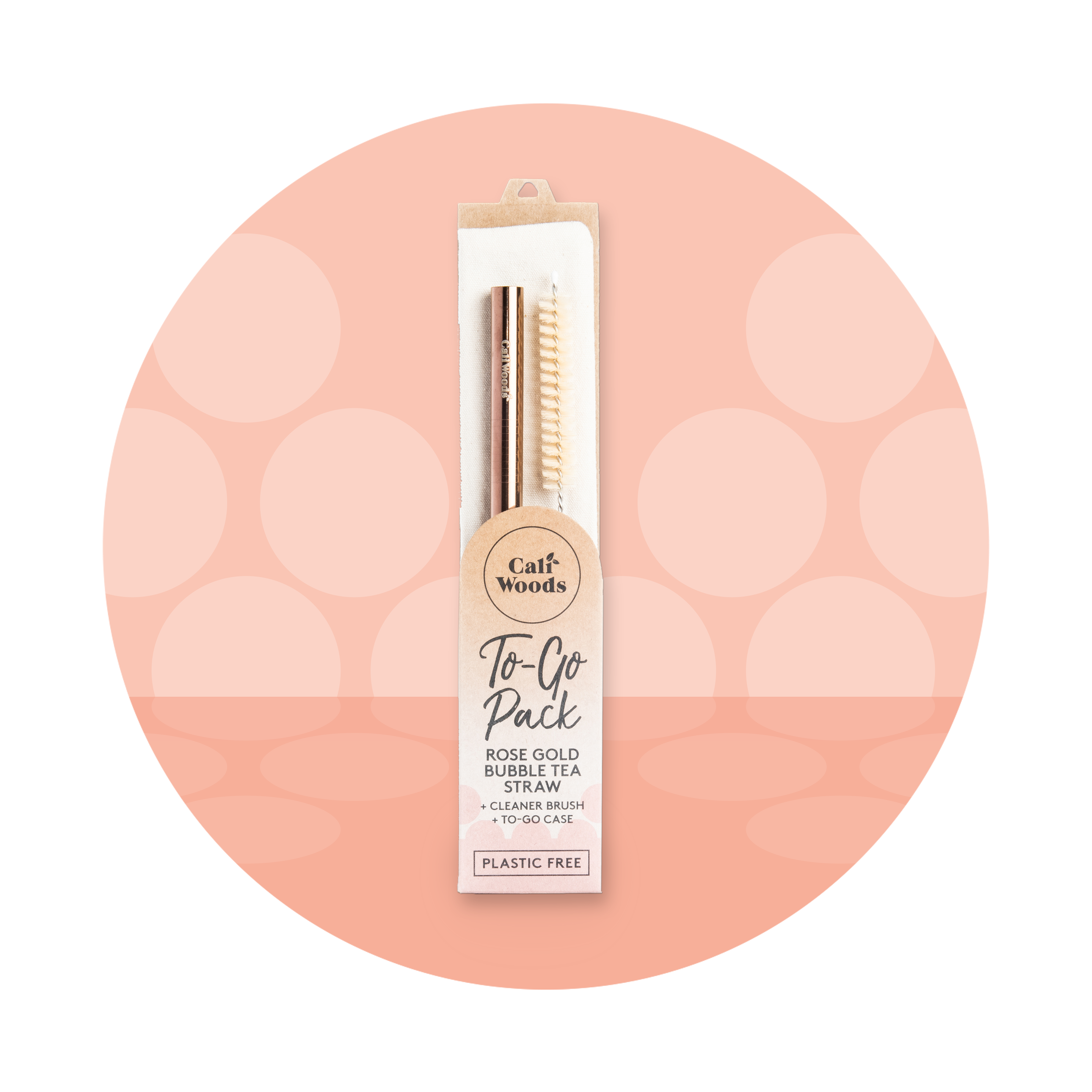 CaliWoods Rose Gold Bubble Tea Straw To-Go Pack