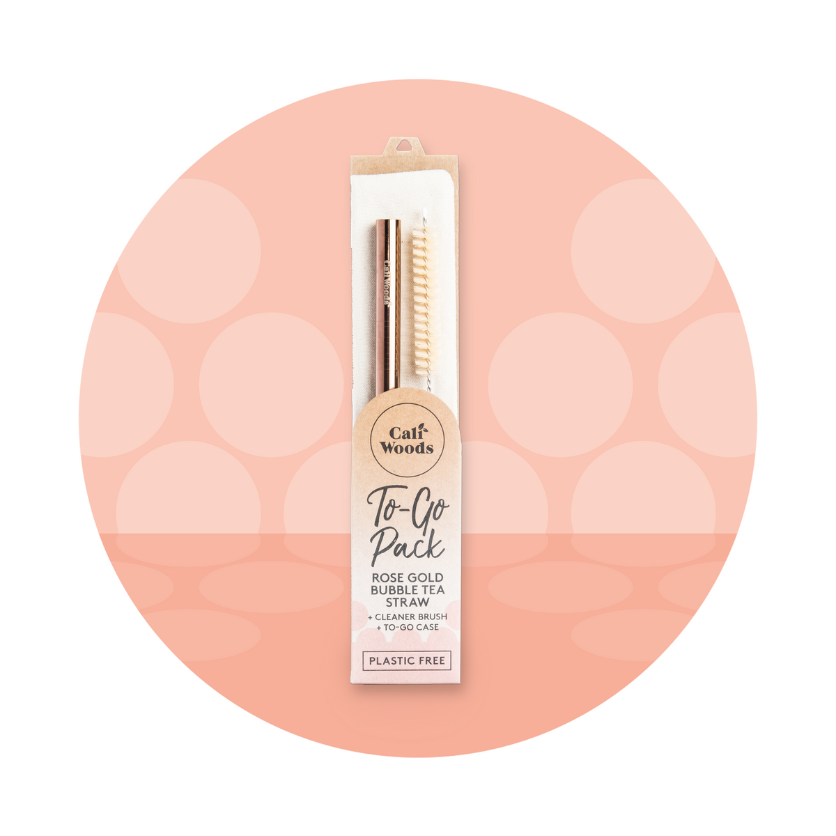 CaliWoods Rose Gold Bubble Tea Straw To-Go Pack