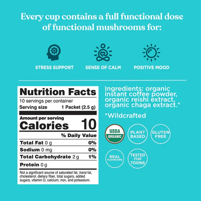 Four Sigmatic Calm Instant Coffee supplement facts