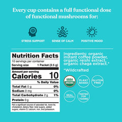Four Sigmatic Calm Instant Coffee supplement facts