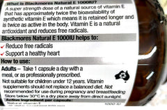 Blackmores Natural Vitamin E 1000 IU 100 Caps Heart Health Blackmores,Blackmores Natural Vitamin E 1000 IU,heart,heart health,issues,vitamin e