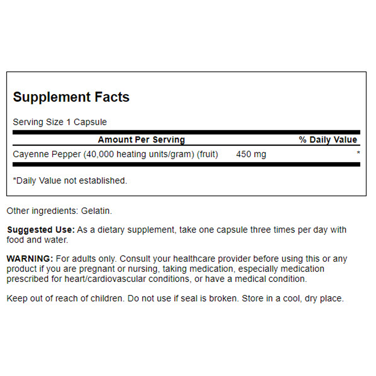 Swanson – Cayenne 40,000 Capsaicin 300 C