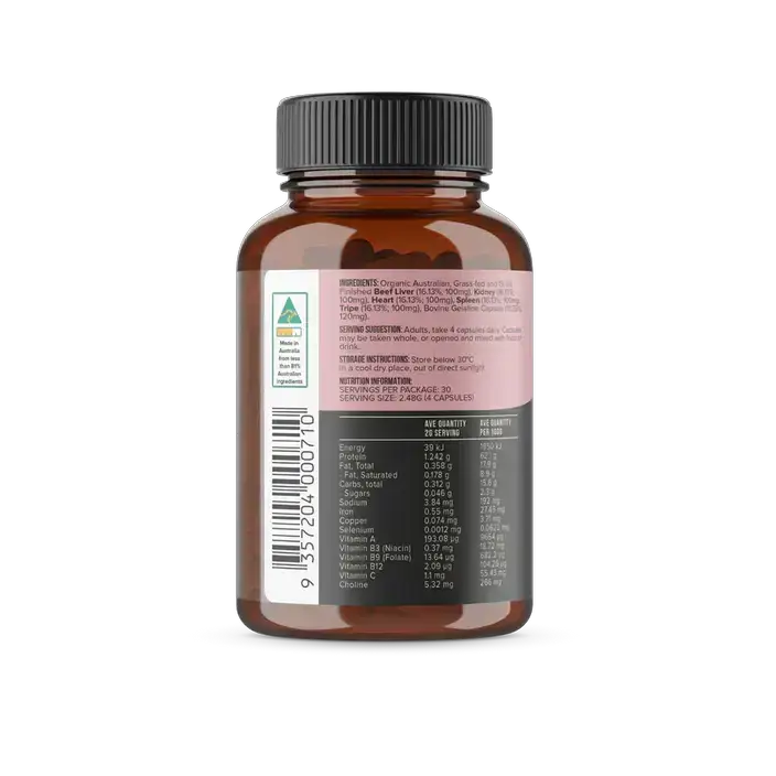Chief Organic Beef Offal Multivitamin (120 Capsules) Beef Liver,Beef Offal,Beef Offal Multivitamin,bioavailable vitamins,Chief Organic Beef Liver Capsules,Chief Organic Heart,Copper,Grass-fed,Grass-finished,issues,Kidney Immunity Boost,modern diets,nutrie
