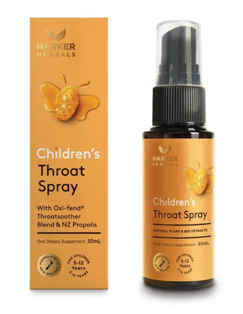 Harker Herbals Children's Throat Spray Children Throat Spray,fast acting spray,Harker Children Throat Spray,issues,mouth membranes,scratchy throats,soothe dry,support healing throat,targeted spray