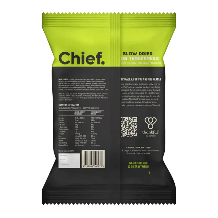 Chief Organic Grass-fed Biltong 90g (Min Order 6 Units) Beef Liver,Beef Liver Energy Boost,Beef Offal,Beef Offal Multivitamin,biltong,bioavailable vitamins,Chief Organic Beef Liver Capsules,Chief Organic Heart,Copper,energy,energy and vitality,Energy Boos