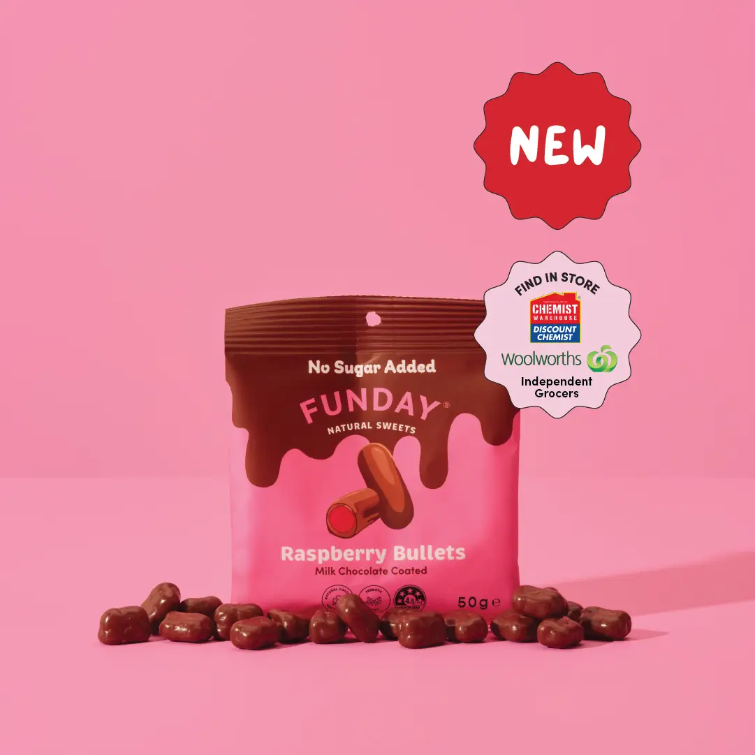Funday Natural Sweets Dark Chocolate Strawberry Bites 50g