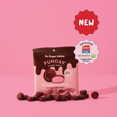 Funday Natural Sweets Milk Chocolate Raspberry Bullets 50g