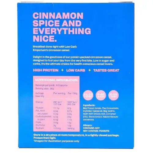 Low Carb Emporium Protein Cereal - 250g Canola oil,Cereal,cheaper than chemist warehouse,Cocoa powder,Erythritol,issues,Low Carb Cereal,Low Carb Emporium Protein Cereal,Low Carb Protein,Low Carb Protein Cereal,Pea Concentrate,Protein Cereal,Soy Protein Is