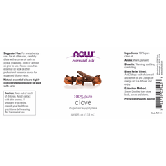 Now Clove Oil 30ml (Eugenia Caryophyllus) 30ml