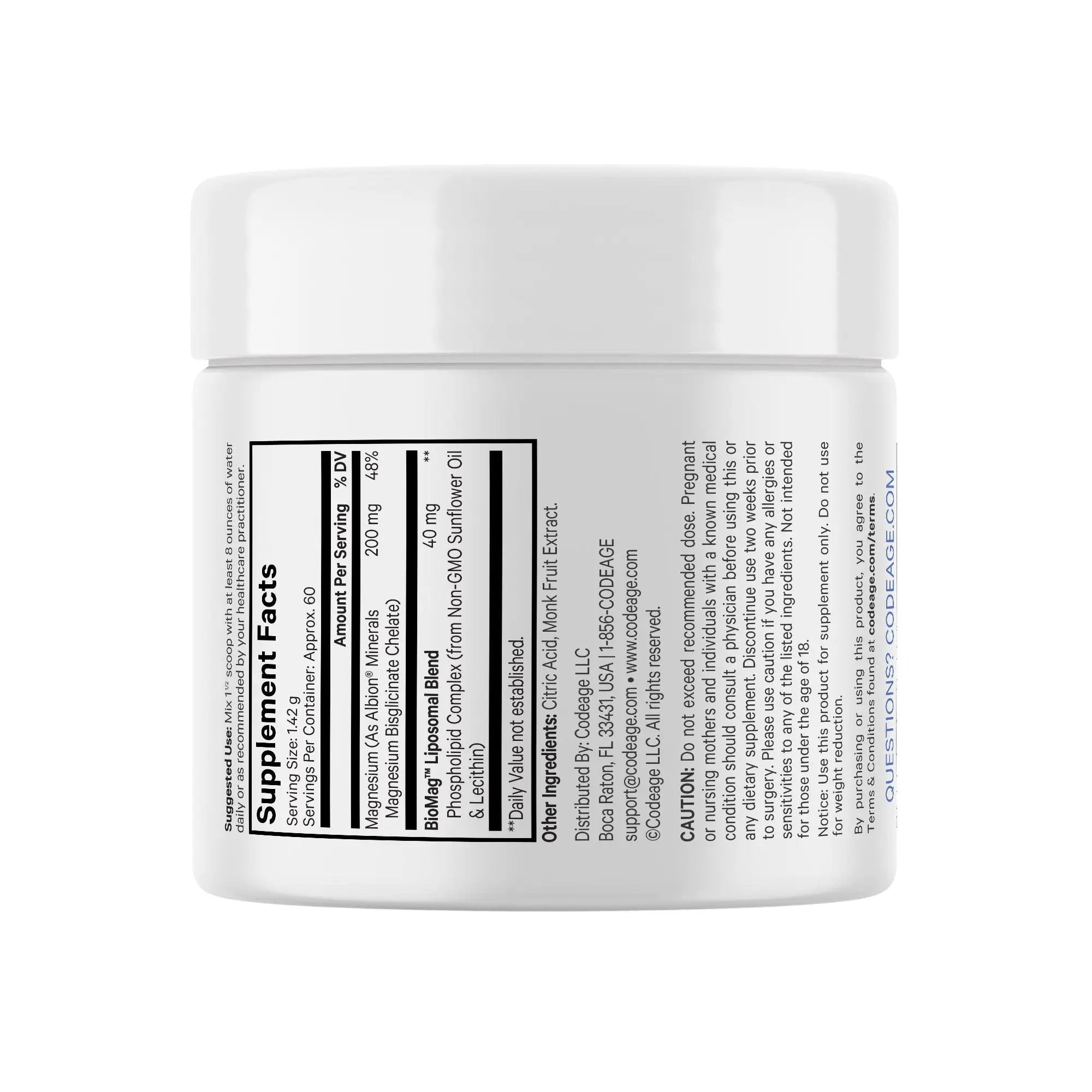 Codeage Liposomal Magnesium Glycinate Supports Sleep Powder 85g