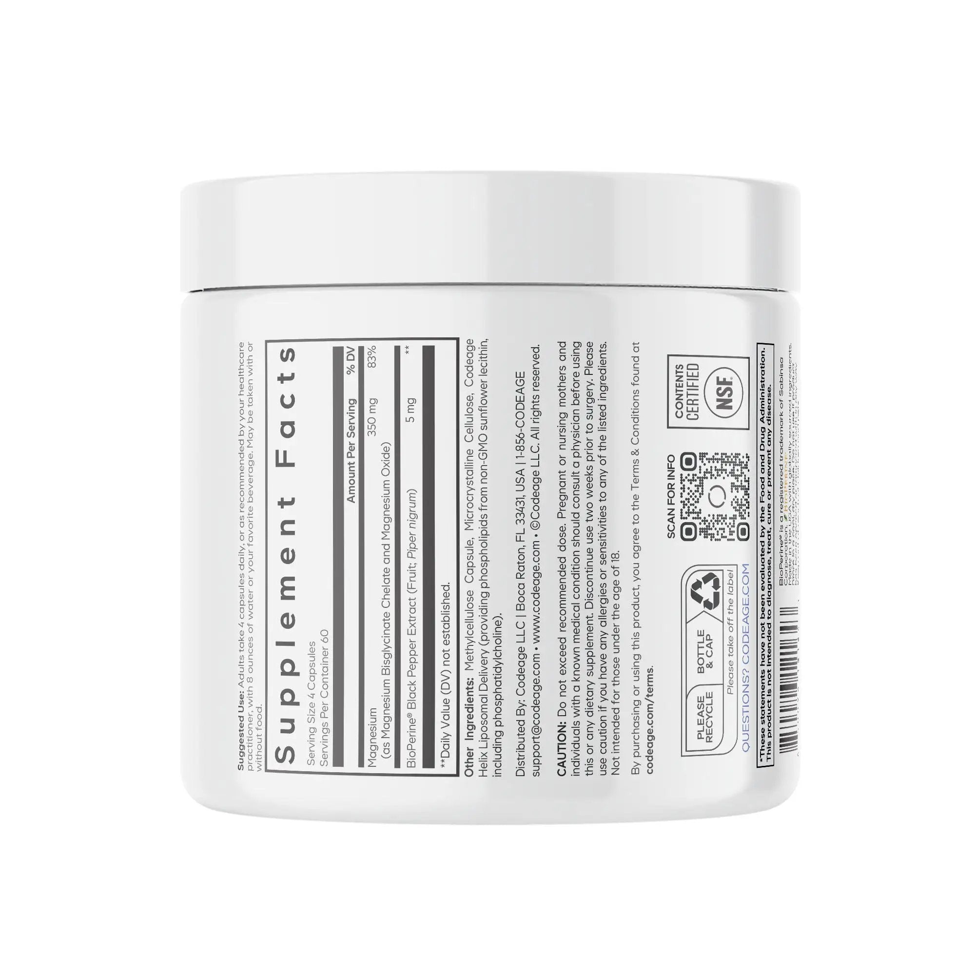 Codeage Liposomal Magnesium Glycinate Absorption Capsules (240 Count)