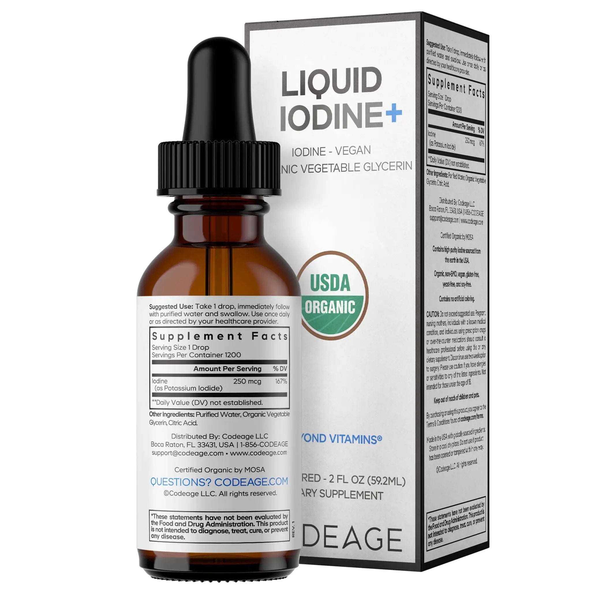 Codeage Liquid Iodine Plus Supports Thyroid Health Supplement (59ml)