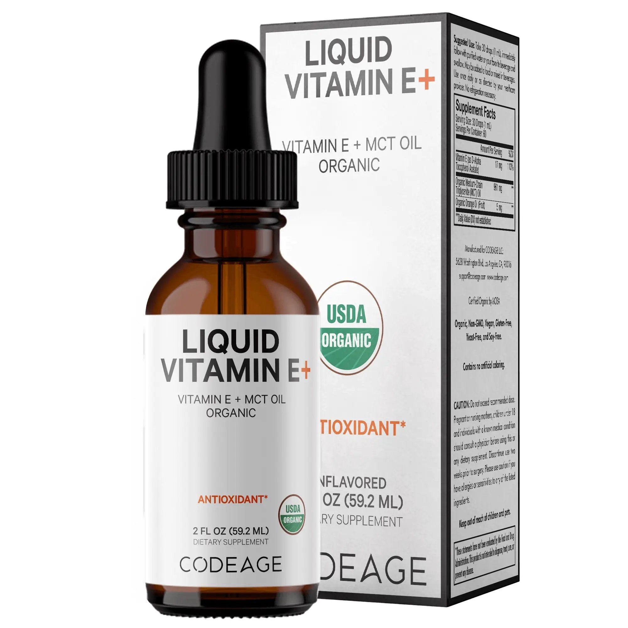 Codeage Liquid Vitamin E+ Antioxidant Support Supplement 59ml