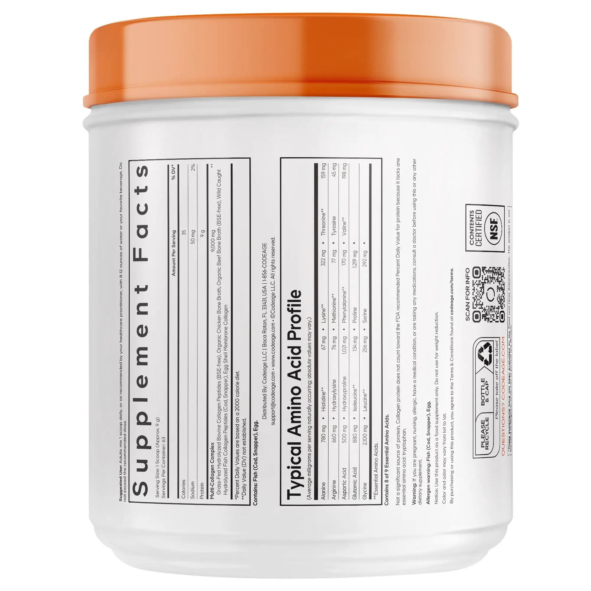 Codeage Multi Collagen Peptides Powder Supports Skin and Joints (567g)