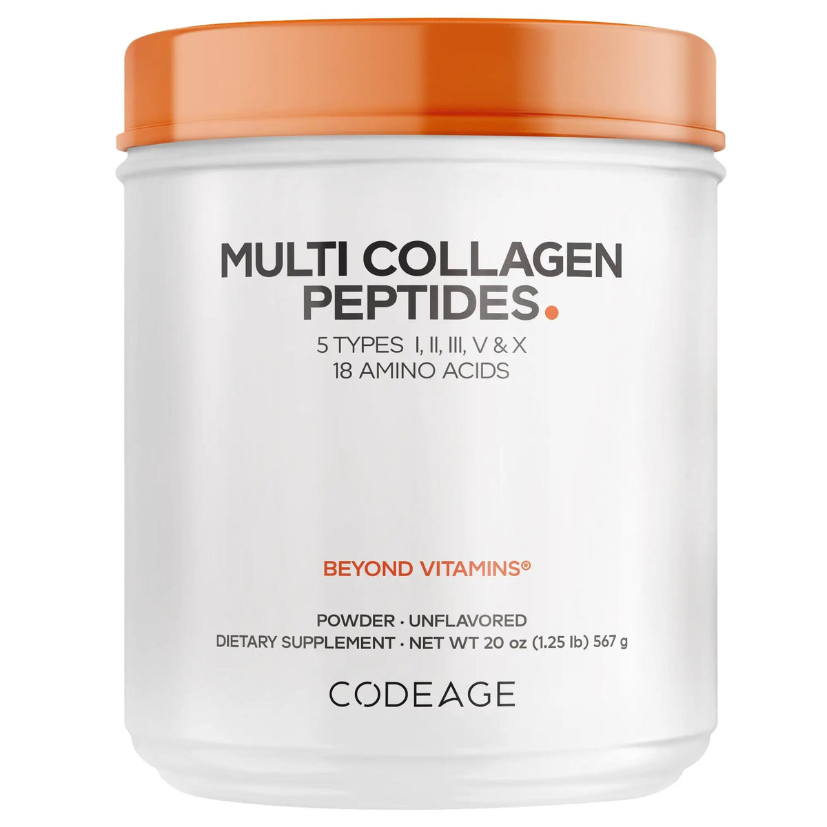 Codeage Multi Collagen Peptides Powder Supports Skin and Joints (567g)