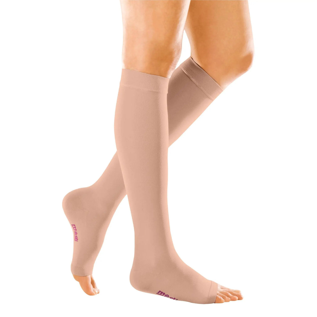 mediven® forte Knee Compression Stocking Black Open Toe CCL2