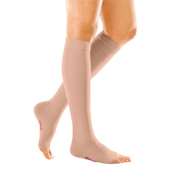 mediven® forte Thigh High Compression Stocking Caramel Silicone Topband Open Toe CCL2