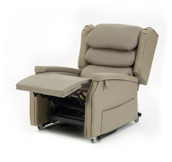 Cubro Configura Comfort medium rise and recline chair vinyl chair with adjustable reclining feature, suitable for all users.