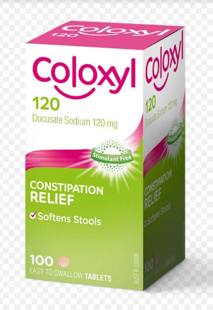 Coloxyl 120mg 100 tablets Qty restriction (2) applies coloxyl,coloxyl with senna,constipation,decussate,Docusate sodium,issues,laxative