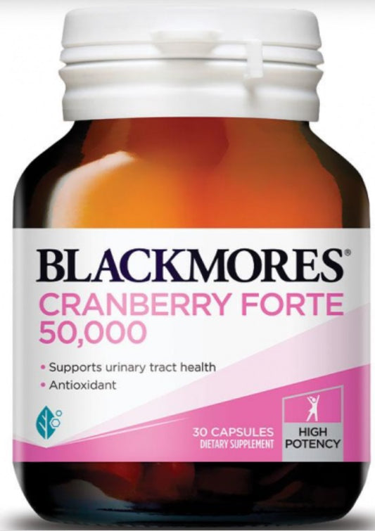 Blackmores Cranberry Forte 50,000 30C Blackmores Cranberry Forte 50,000mg 30 capsules