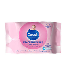 CURASH Fragrance Free Baby Wipes Travel Pack, 1x 20 wipes