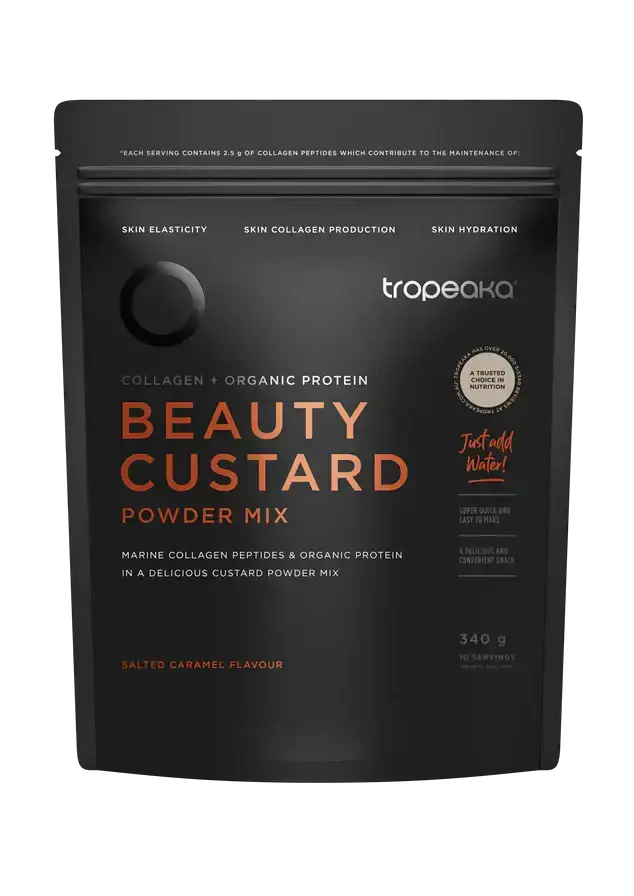 Tropeaka Beauty Custard - Worlds First! (340g) Beauty Custard,Custard,daily beauty solution,delicious dessert-style custard,dessert-style custard,healthy weight management,issues,marine collagen,Marine Collagen Peptide,Muscle toning,organic pea protein,re